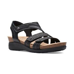 Clarks Calenne Clara  MSRP $94 Women’s Strappy Wedge Sandals Gladiator Open Toe